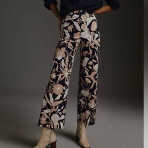 Anthropologie Jo Faulkner Maeve Colette Cropped Wide-Leg Pant